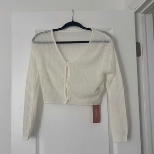 SHEIN sheer knit crop cardigan